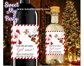Christmas wine Labels,Mini Wine Labels,Christmas Mini Wine Labels,(005ch)